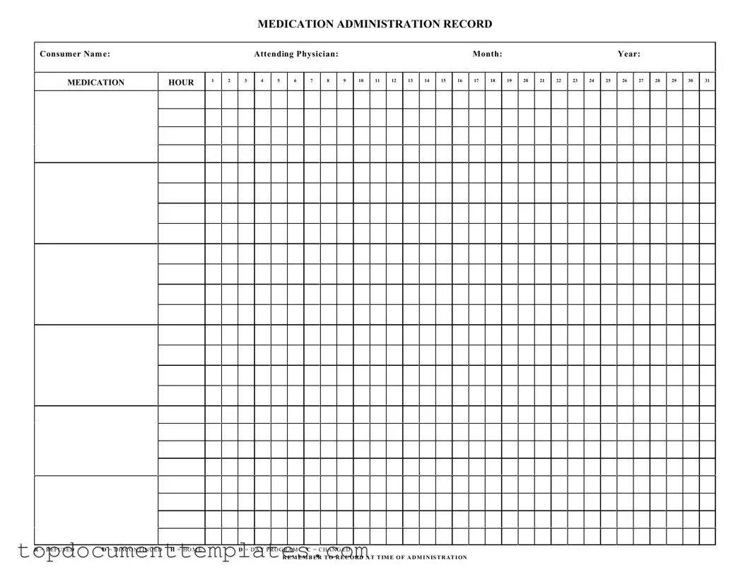 Blank Medication Administration Record Sheet PDF Form