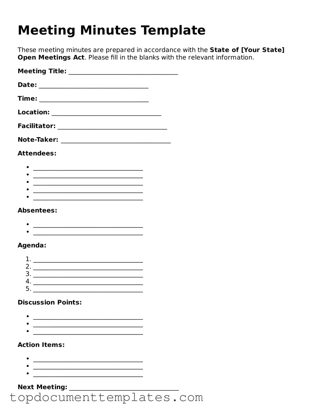 Official Meeting Minutes Template