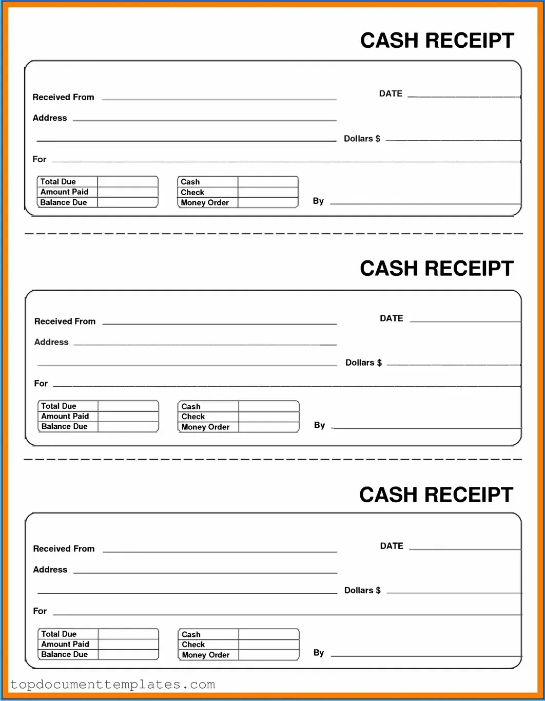 Blank Cash Receipt PDF Form