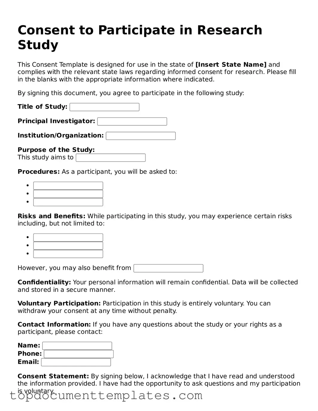 Official Consent Template