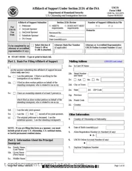Blank USCIS I-864 PDF Form