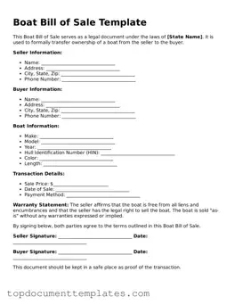 Official Boat Bill of Sale Template