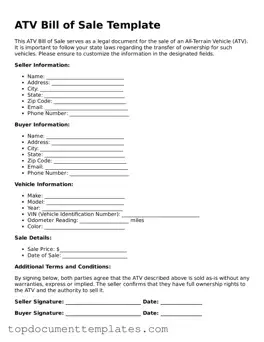 Official ATV Bill of Sale Template