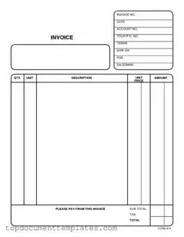Blank Free And Invoice Pdf PDF Form