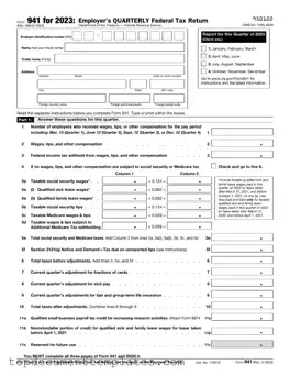 Blank IRS 941 PDF Form
