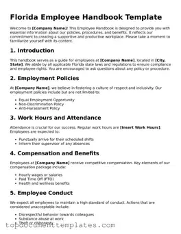 Valid Employee Handbook Form for Florida State