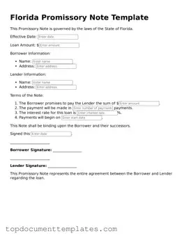 Valid Promissory Note Form for Florida State