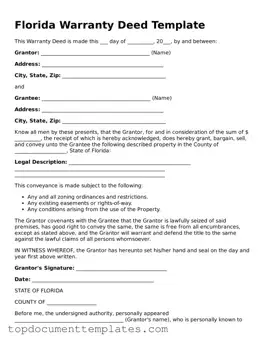 Valid Deed Form for Florida State