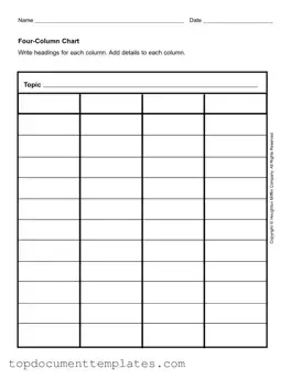 Blank Four Column Chart PDF Form