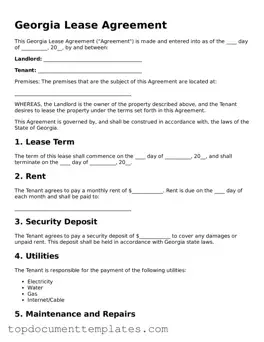 Valid Lease Agreement Form for Georgia State