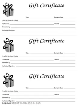 Blank Gift Certificate PDF Form