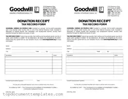 Blank Goodwill donation receipt PDF Form