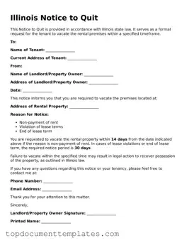 Valid Notice to Quit Form for Illinois State