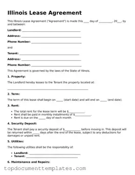 Valid Lease Agreement Form for Illinois State