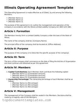 Valid Operating Agreement Form for Illinois State
