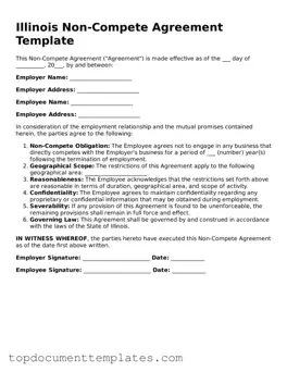 Valid Non-compete Agreement Form for Illinois State