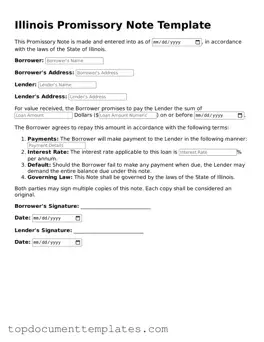 Valid Promissory Note Form for Illinois State