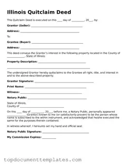 Valid Quitclaim Deed Form for Illinois State