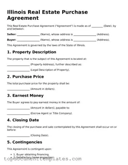 Valid Real Estate Purchase Agreement Form for Illinois State