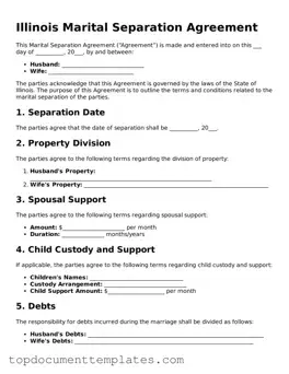 Valid Marital Separation Agreement Form for Illinois State