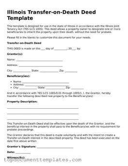 Valid Transfer-on-Death Deed Form for Illinois State
