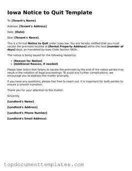Valid Notice to Quit Form for Iowa State