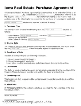 Valid Real Estate Purchase Agreement Form for Iowa State