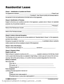 Blank Lf310 Residential Lease PDF Form