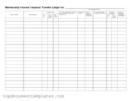 Blank Membership Ledger PDF Form