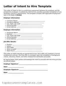 Official Letter of Intent to Hire Template