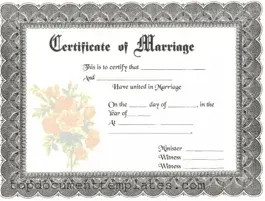 Blank Marriage Certificate PDF Form