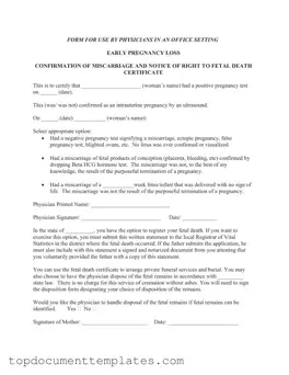 Blank Miscarriage Discharge Paper PDF Form