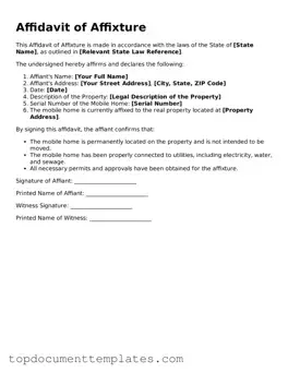 Official Affidavit of Affixture Template