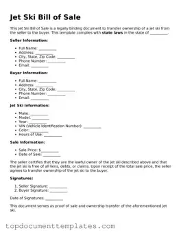 Official Jet Ski Bill of Sale Template
