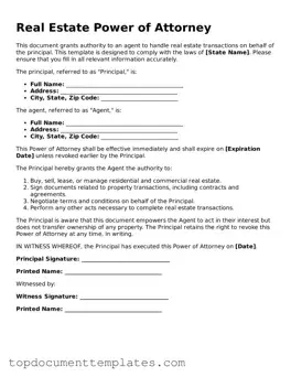 Official Real Estate Power of Attorney Template