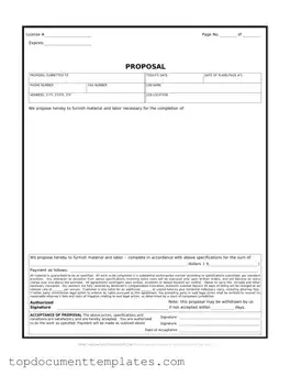 Blank Construction proposal form PDF Form