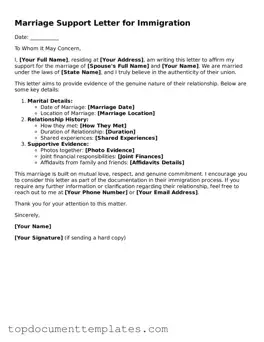 Official Marriage Support Letter for Immigration Template