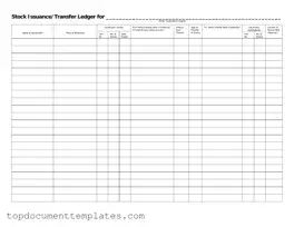 Blank Stock Transfer Ledger PDF Form
