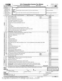 Blank IRS 1120 PDF Form
