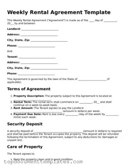 Official Weekly Rental Agreement Template