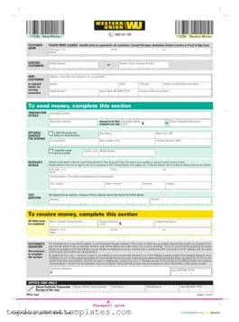 Blank Western Union PDF Form