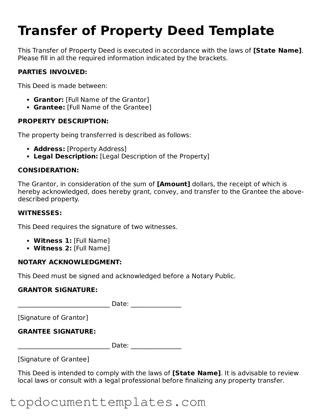 Official Deed Template