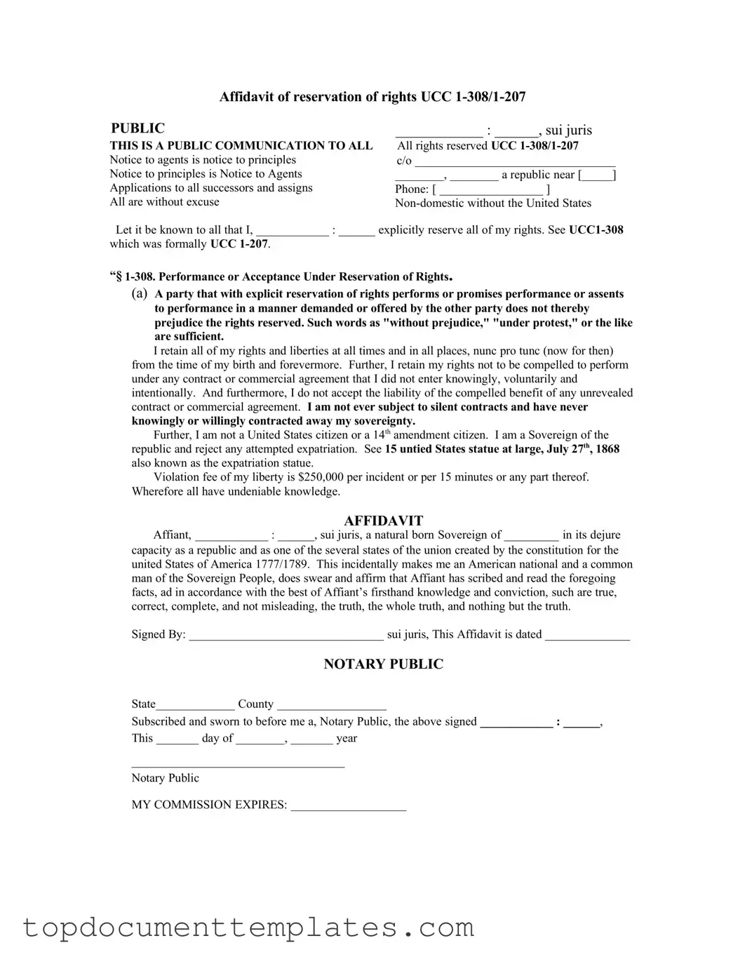 Blank Ucc 1 308 PDF Form